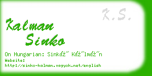 kalman sinko business card